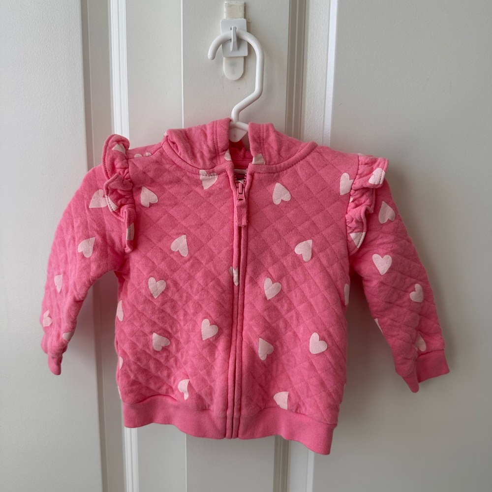 Carter’s Sz. 12M Pink Quilted Heart Hoodie